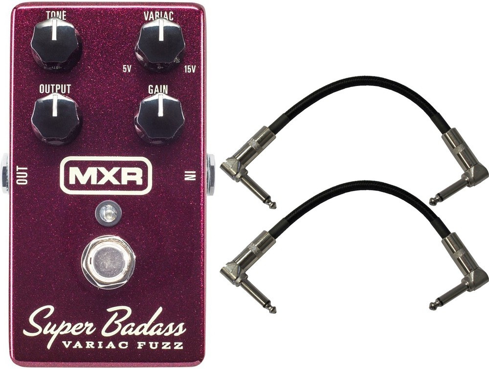 MXR M236 Super Badass Variac Fuzz Effects Pedal with 2 Patch Cables
