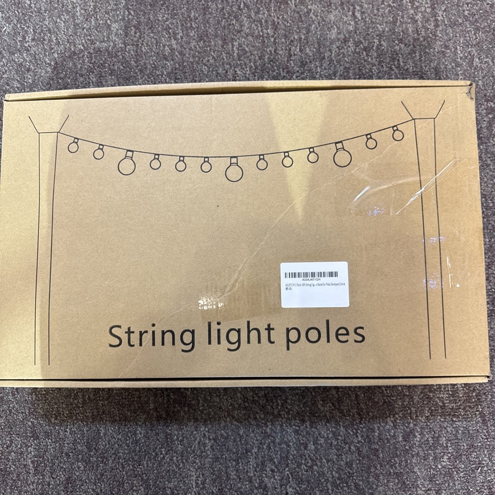 AILBTON 2 Pack 10Ft String Light Poles,Light Poles for Outside String Lights,