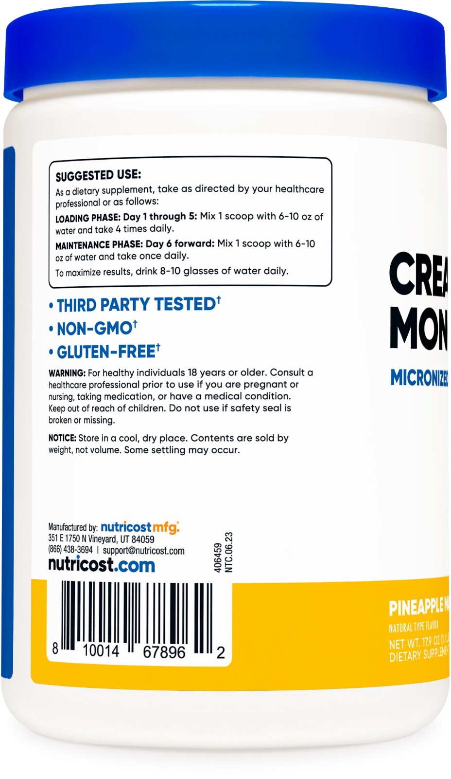 Nutricost Creatine Monohydrate Powder (500G) (Pineapple Mango)