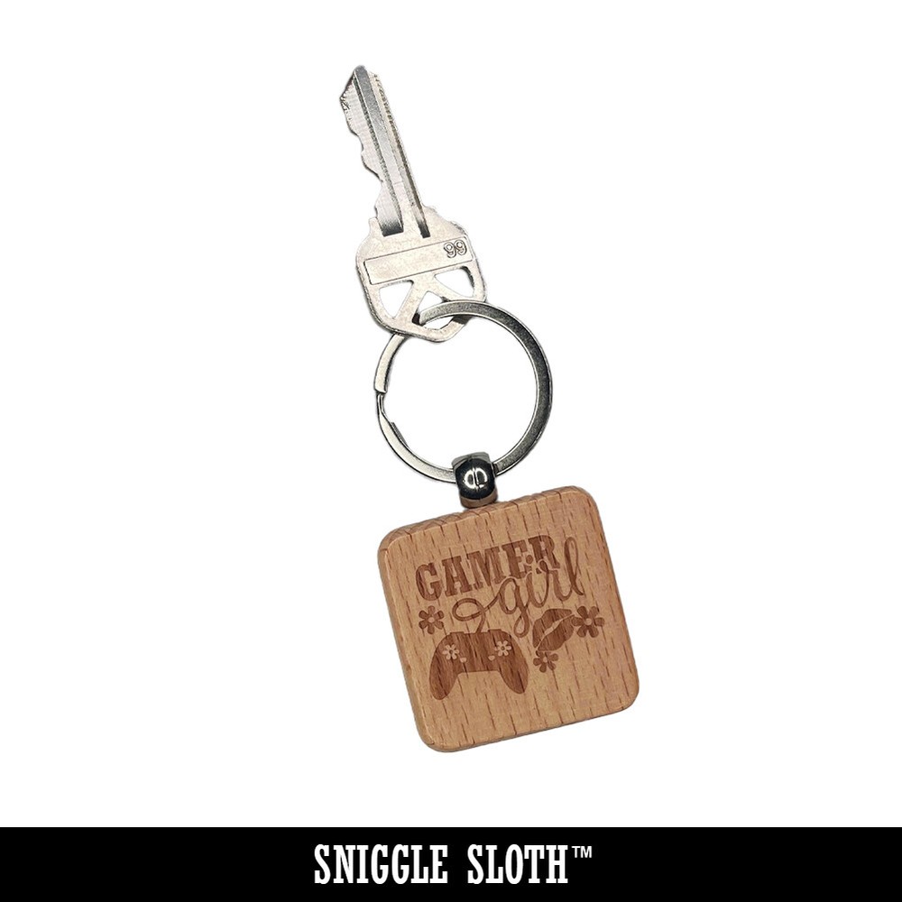 Pine Tree Branch with Pinecone Cone Winter Engraved Wood Square Keychain