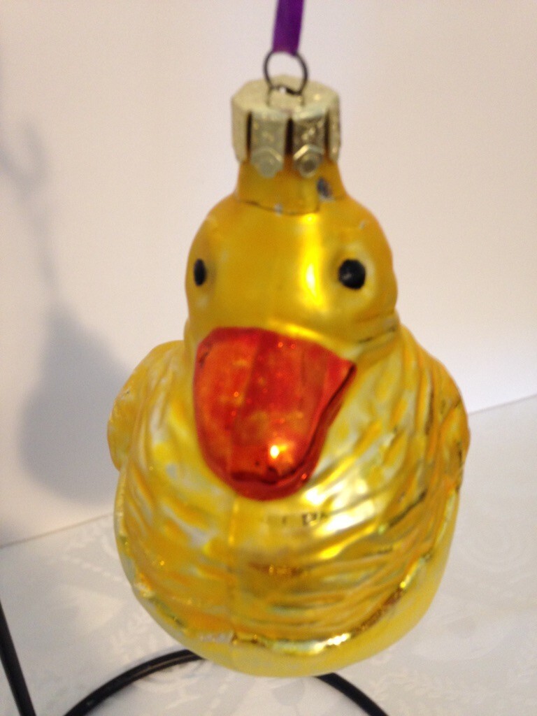 Christopher Radko Easter/Spring Hanging Tree Ornament Hatching Duck Glass 1996