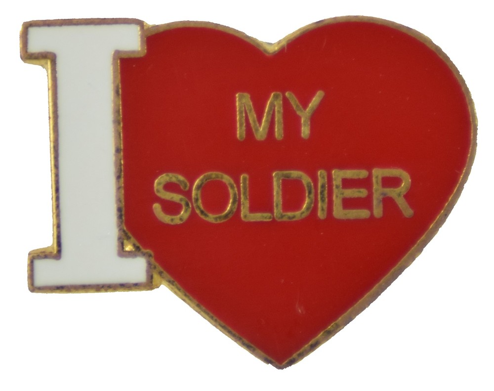 I LOVE MY SOLDIER HAT PIN