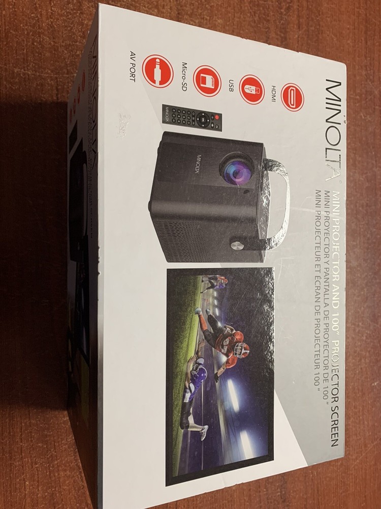 Minolta MN674 Portable Projector Bundle Pack With 100 Inch Screen