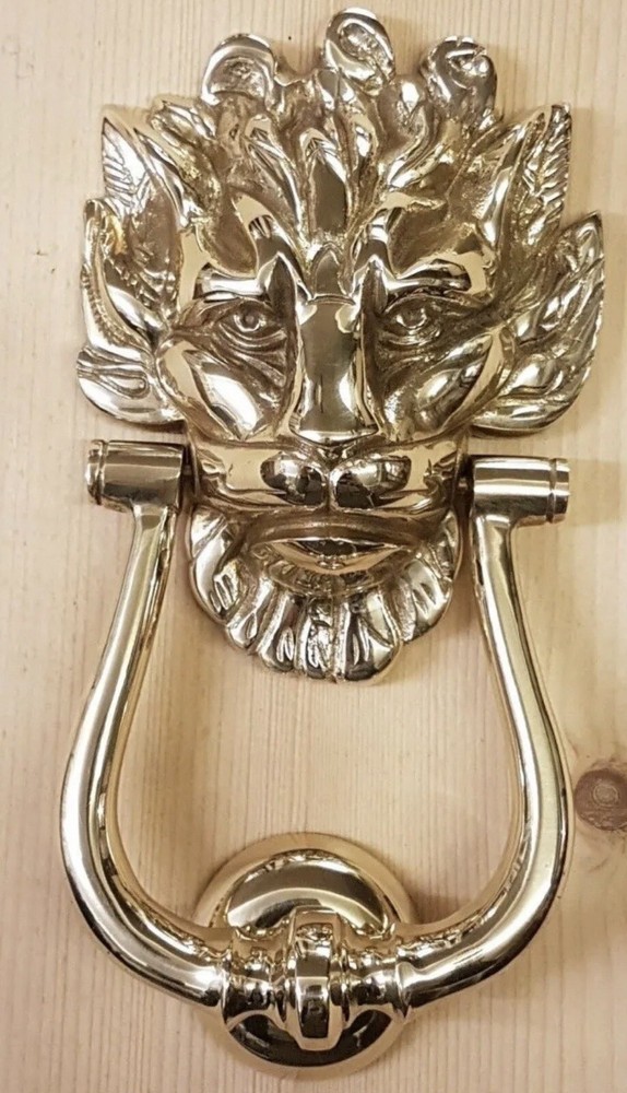 Signature Hardware- Solid brass 'Lion's Head' door knocker