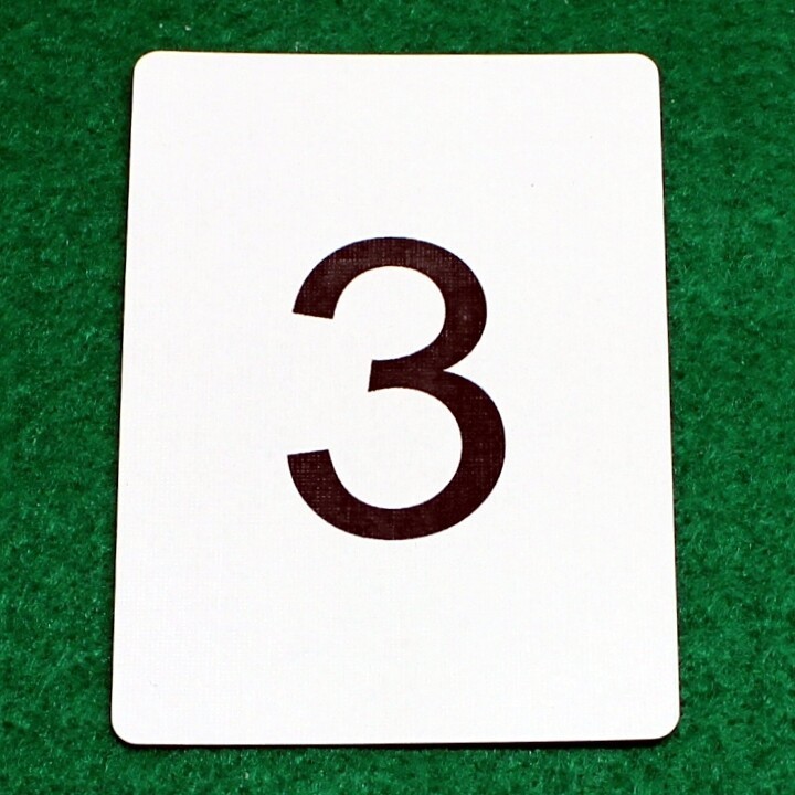 Number 3, Bicycle Printed Gaff Card, Blue