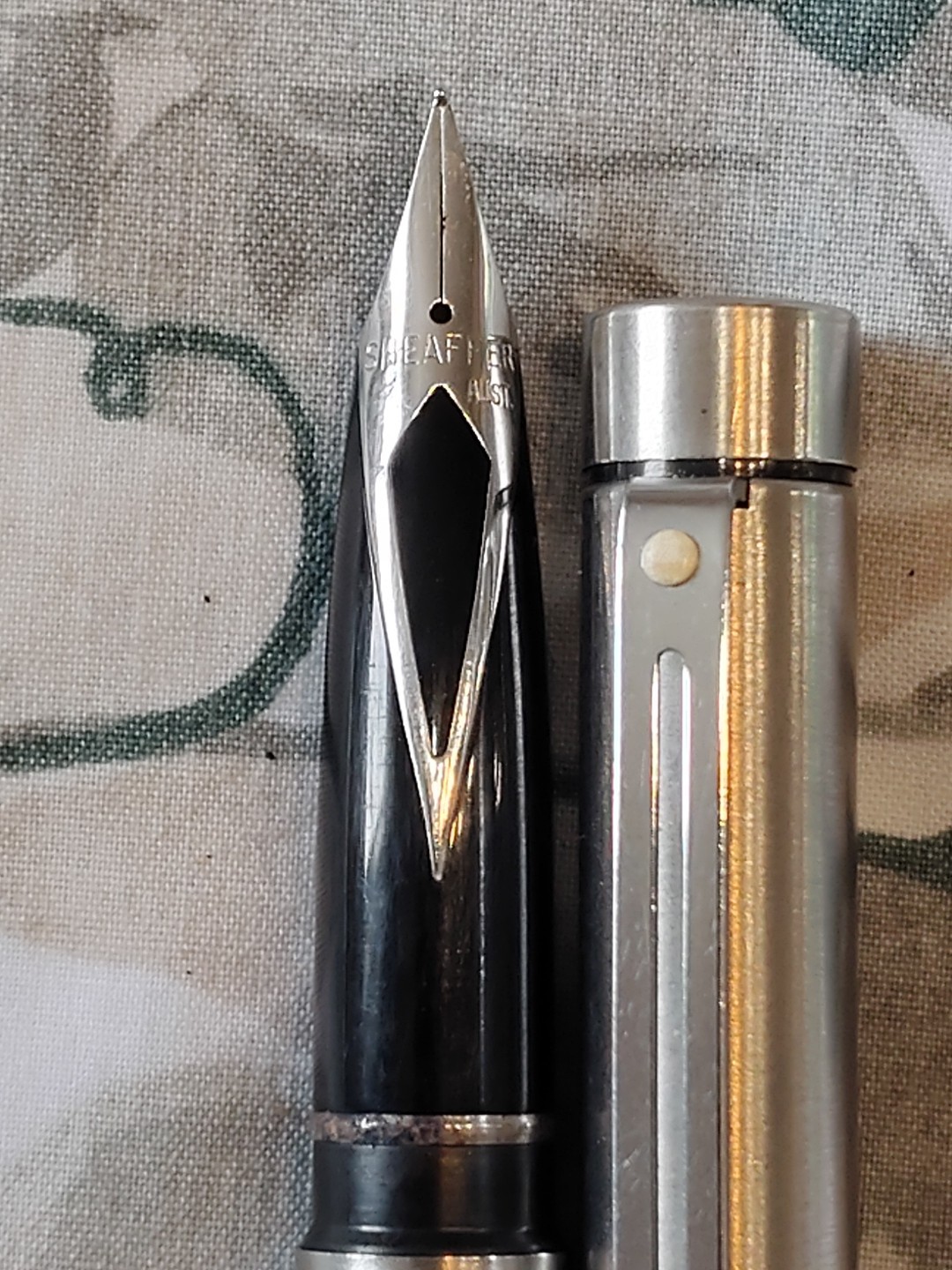 Sheaffer Targa Brushed Stainless Steel Fine Nib Fountain Pen Australia