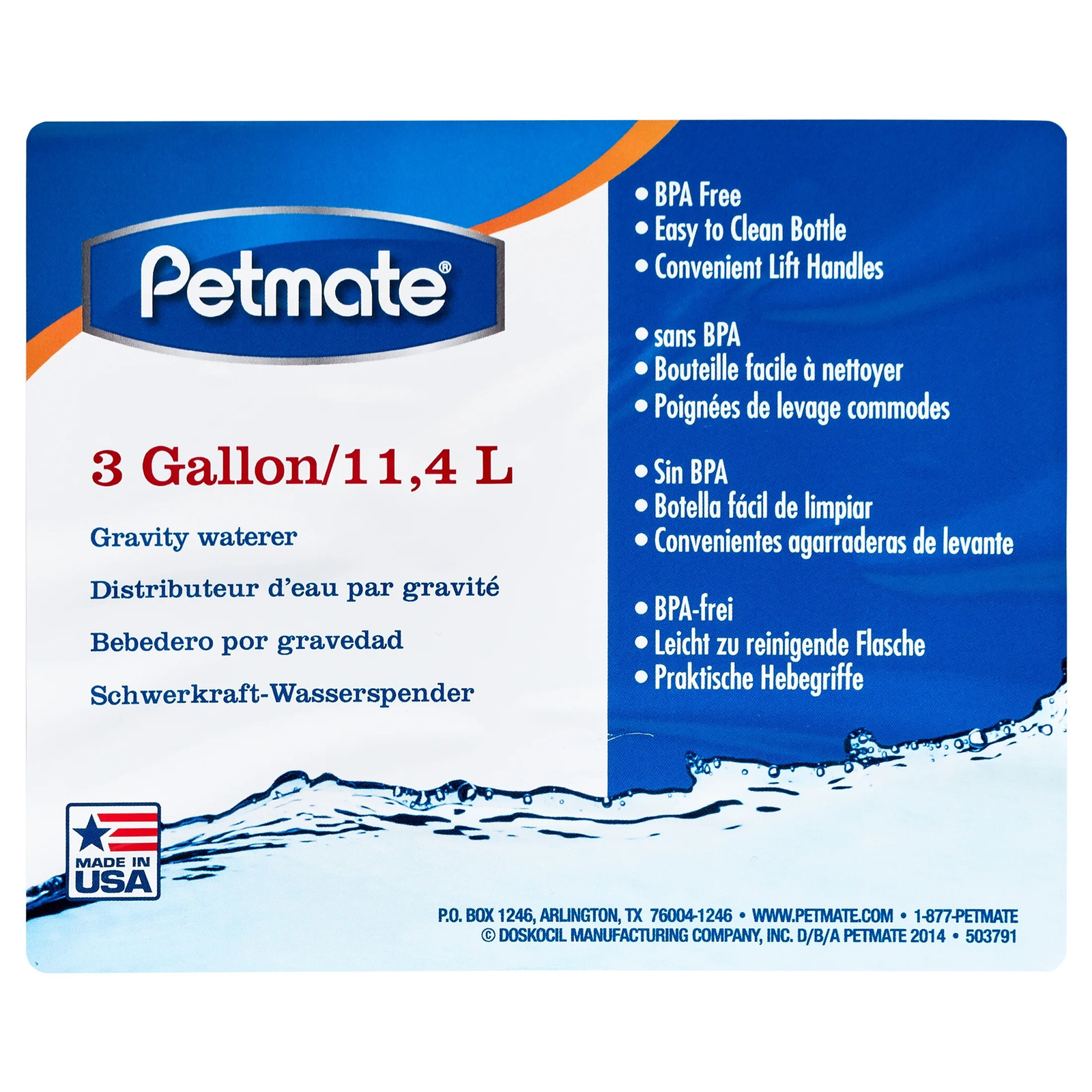 Pet Café Gravity Waterer Water Bowl Station for Dogs and Cats, 3 Gallon