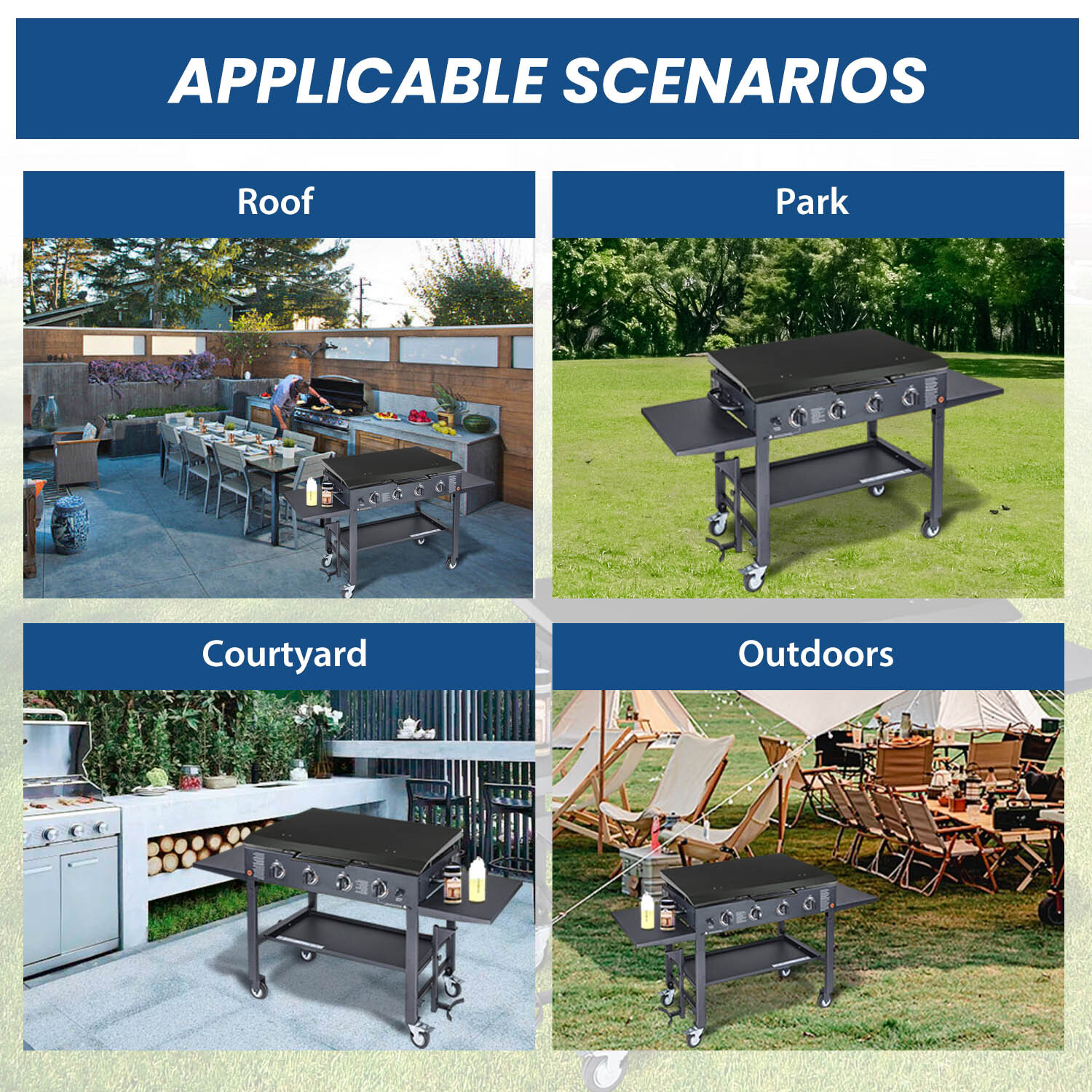 Black Outdoor 36" Griddle Hard Cover Lid Fit For Blackstone Griddle New