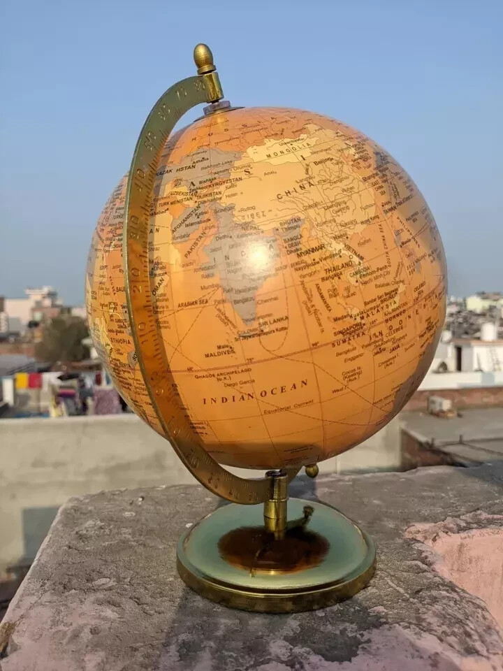 Nautical Maritime World Map Globe Sphere Celestial Globe Marine Tabletop Decor
