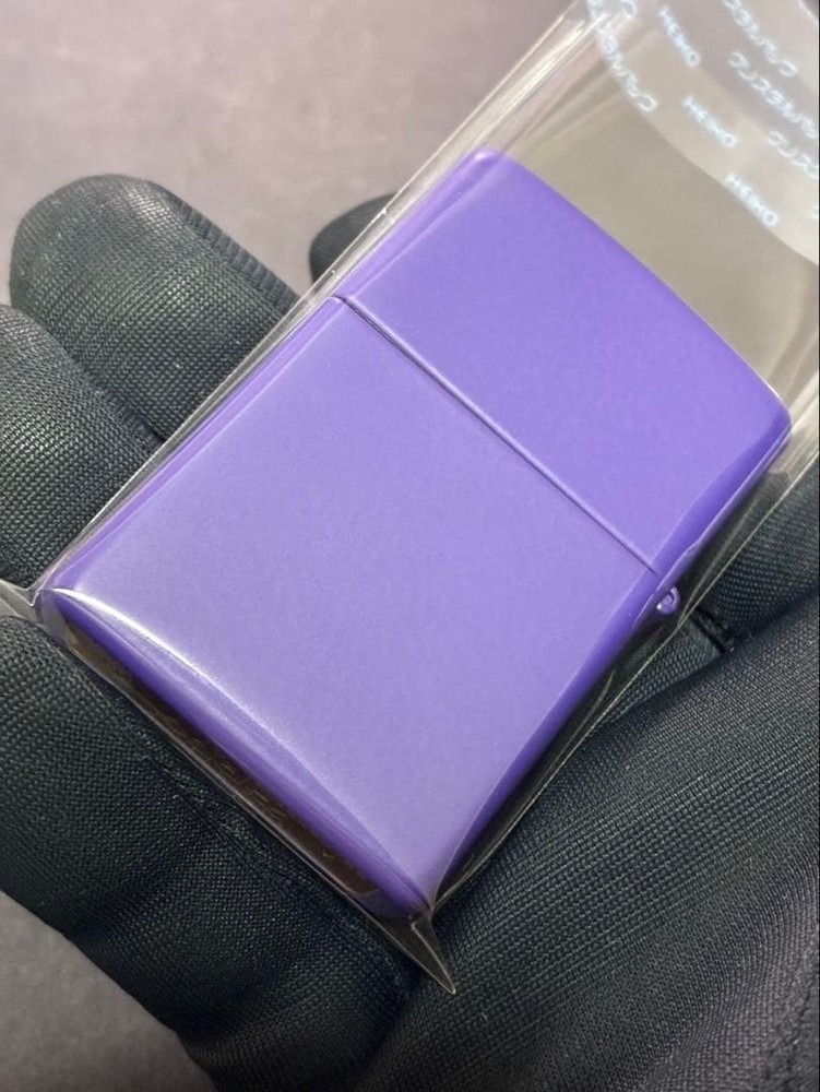 Zippo Purple Simple Model One Sided Processing Lighter Regular Japan