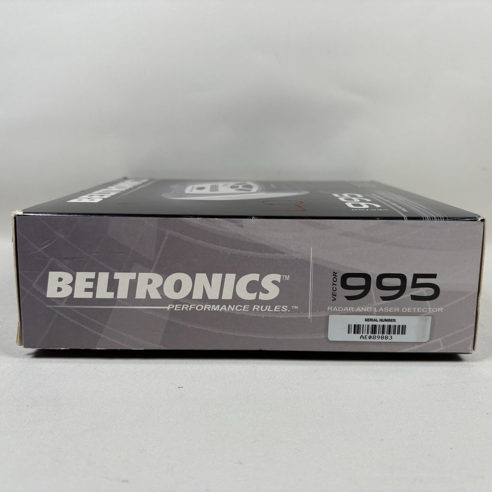 Beltronics Vector 995 Radar Detector + Power Cord & Mount + Extra Suction + Case
