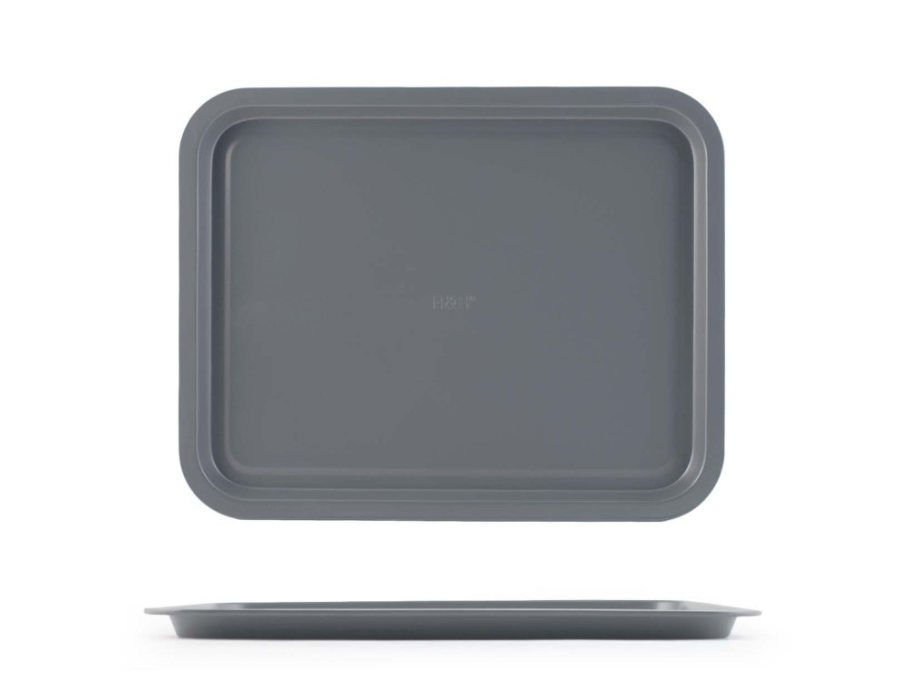 H&H Deli Chef Nonstick Rectangular Aluminum Baking Pan, Gray