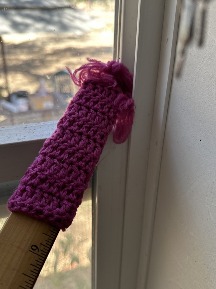 Cobweb Duster Eco-Friendly Reusable Handmade Crochet Deep Pink Corner Cleaner