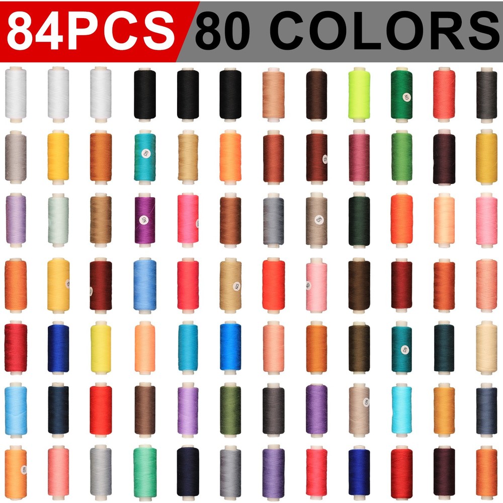 84 PCS Sewing Thread Assortment, 80 Color Thread for Sewing Machine