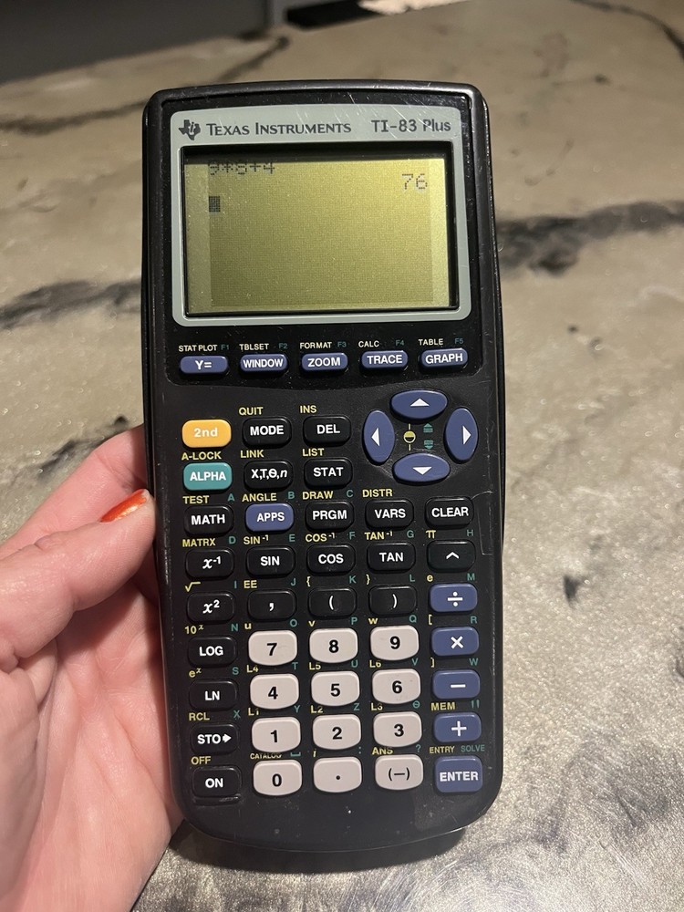 Texas Instruments TI-83 Plus Graphing Calculator with Cover Tested & Working