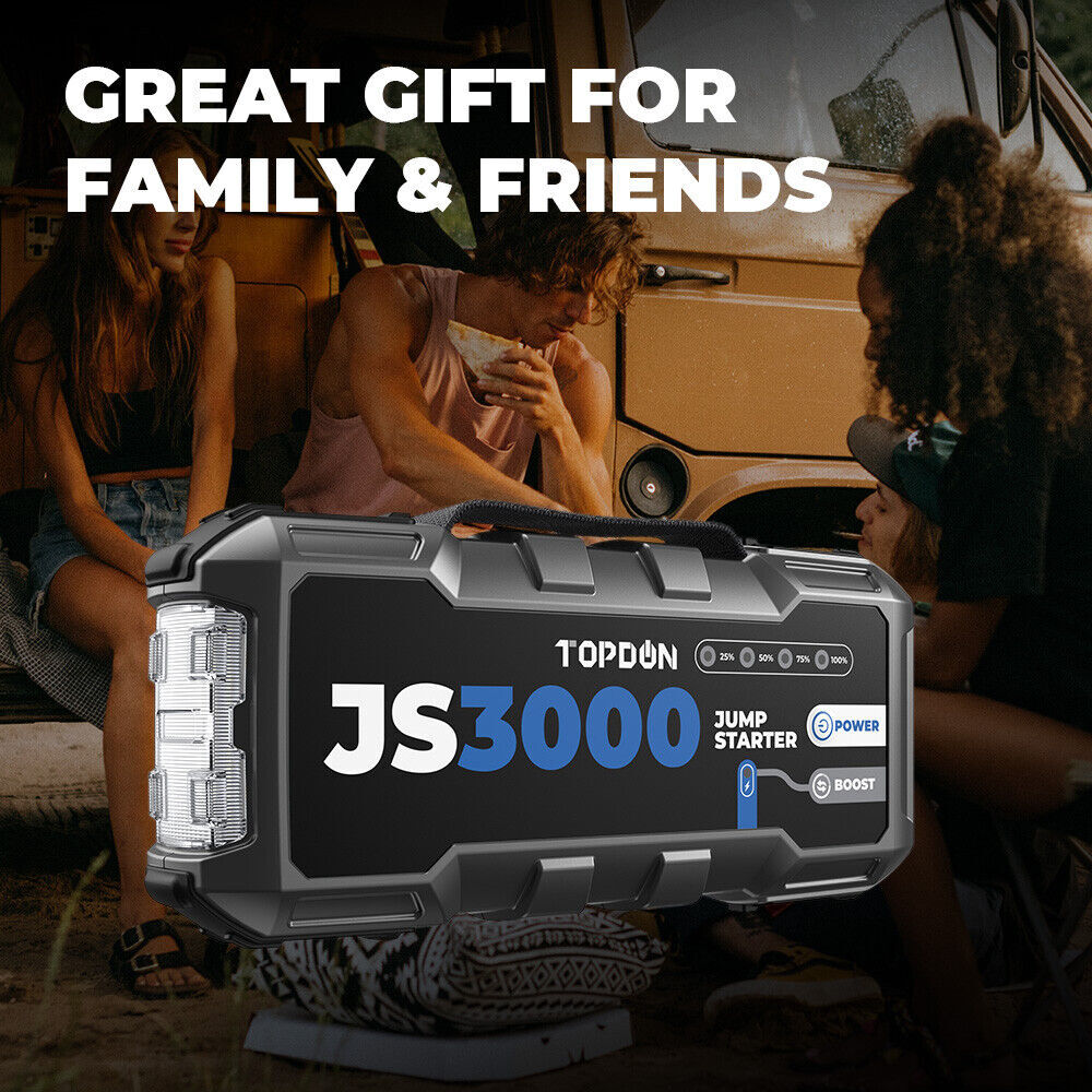 2026 TOPDON Portable 3000A Battery Booster Pack Charger Power Jump Starter Box