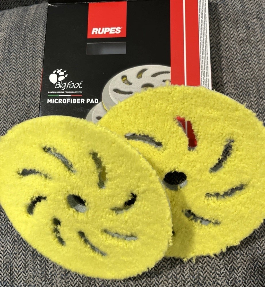 6" Rupes DA Medium Microfiber Polishing Pad 2 Pack Box NEW