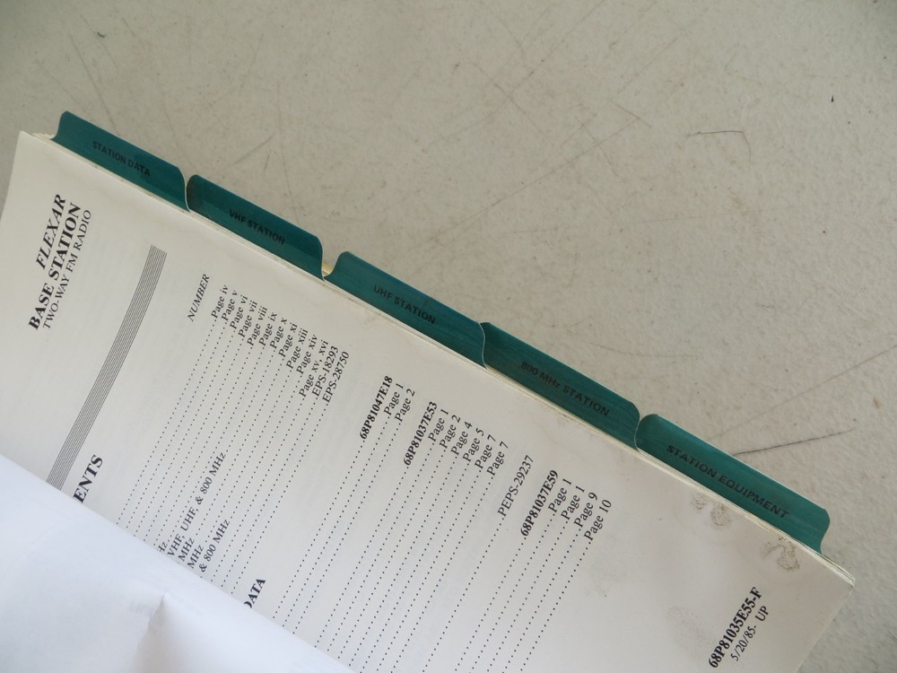 Motorola Flexar Base Station Instruction Manual 1985