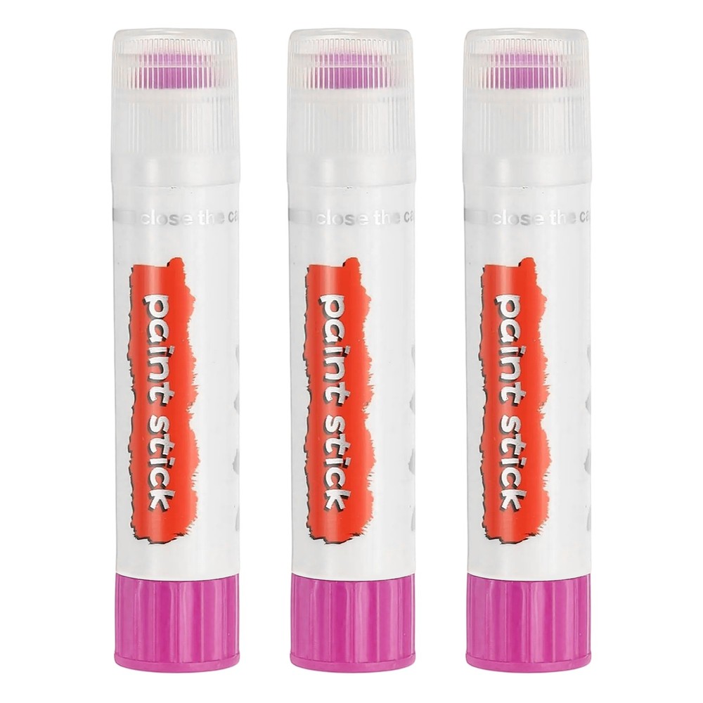 Solid Tempera Paints, 3 Pcs Washable Paint Sticks Paint Pens, Pink