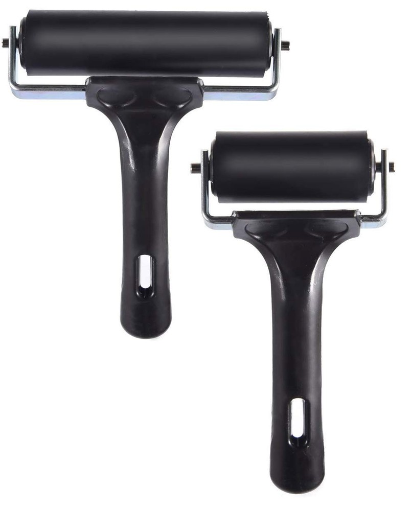 2Pcs Rubber Brayer Roller for Printmaking, Great for Gluing Application Also....