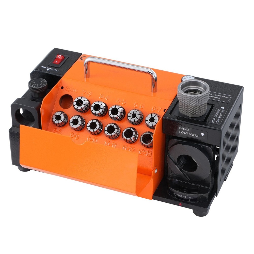 3-13mm Adjustable Angle Grinder & CBN/SDC Wheel & 11 Collets & Bit Sharpener