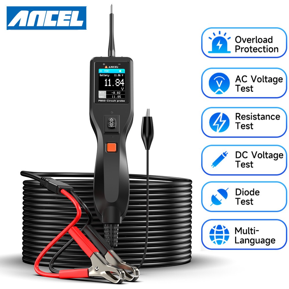 ANCEL PB50 Circuit Probe Test Electrical Diagnostic Short Finder Dual Flashlight
