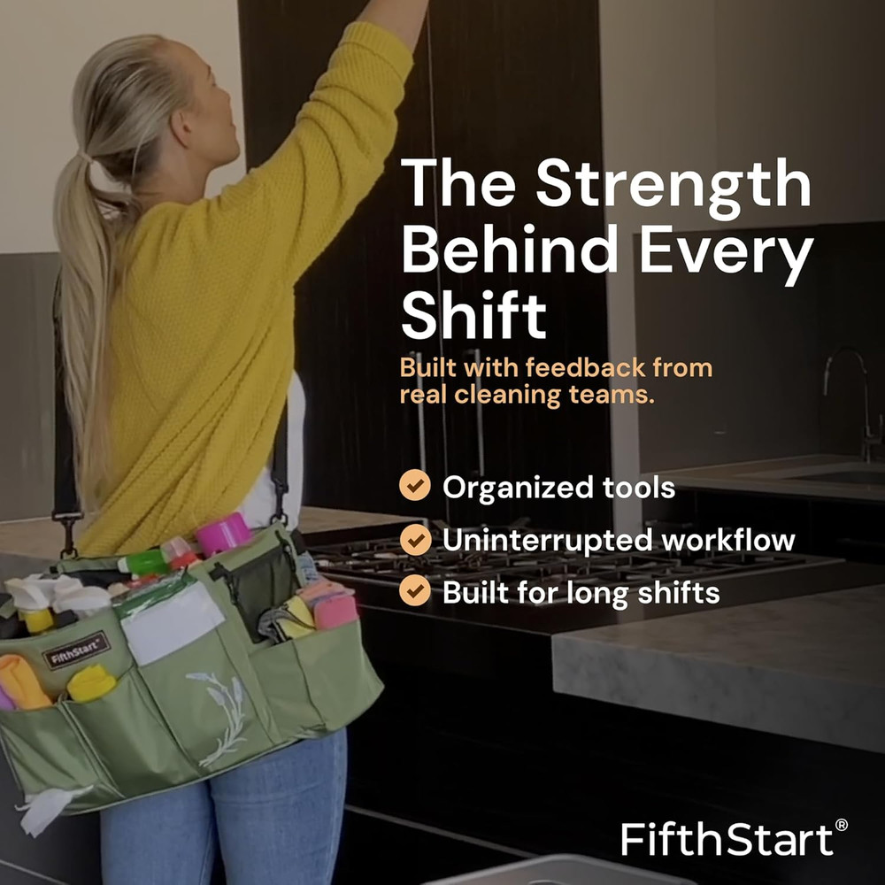 Multiuse Cleaning Caddy - Adjustable Straps & Caddy Organizer with Handle - Mesh