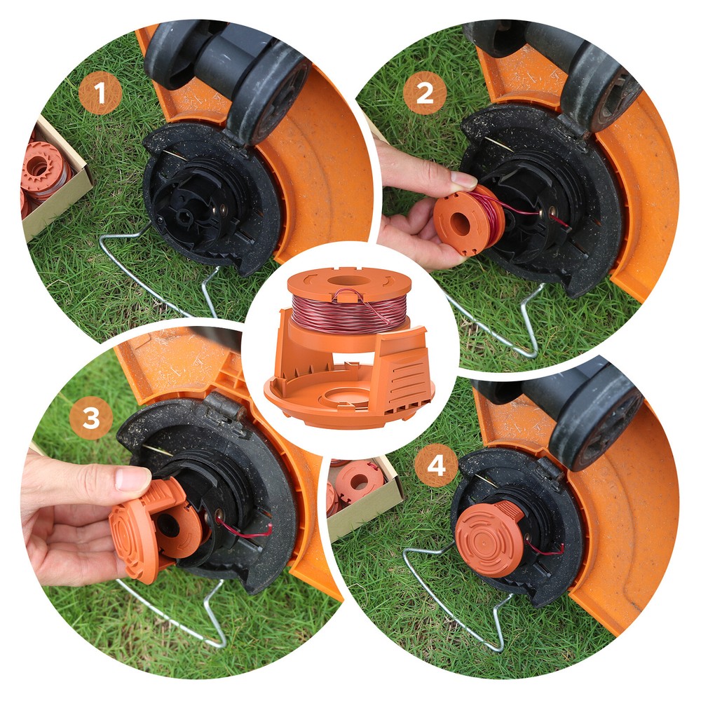 WORX WA0010 8pcs Replacement Spool Line +2pcs Cap For String Trimmer/Edger