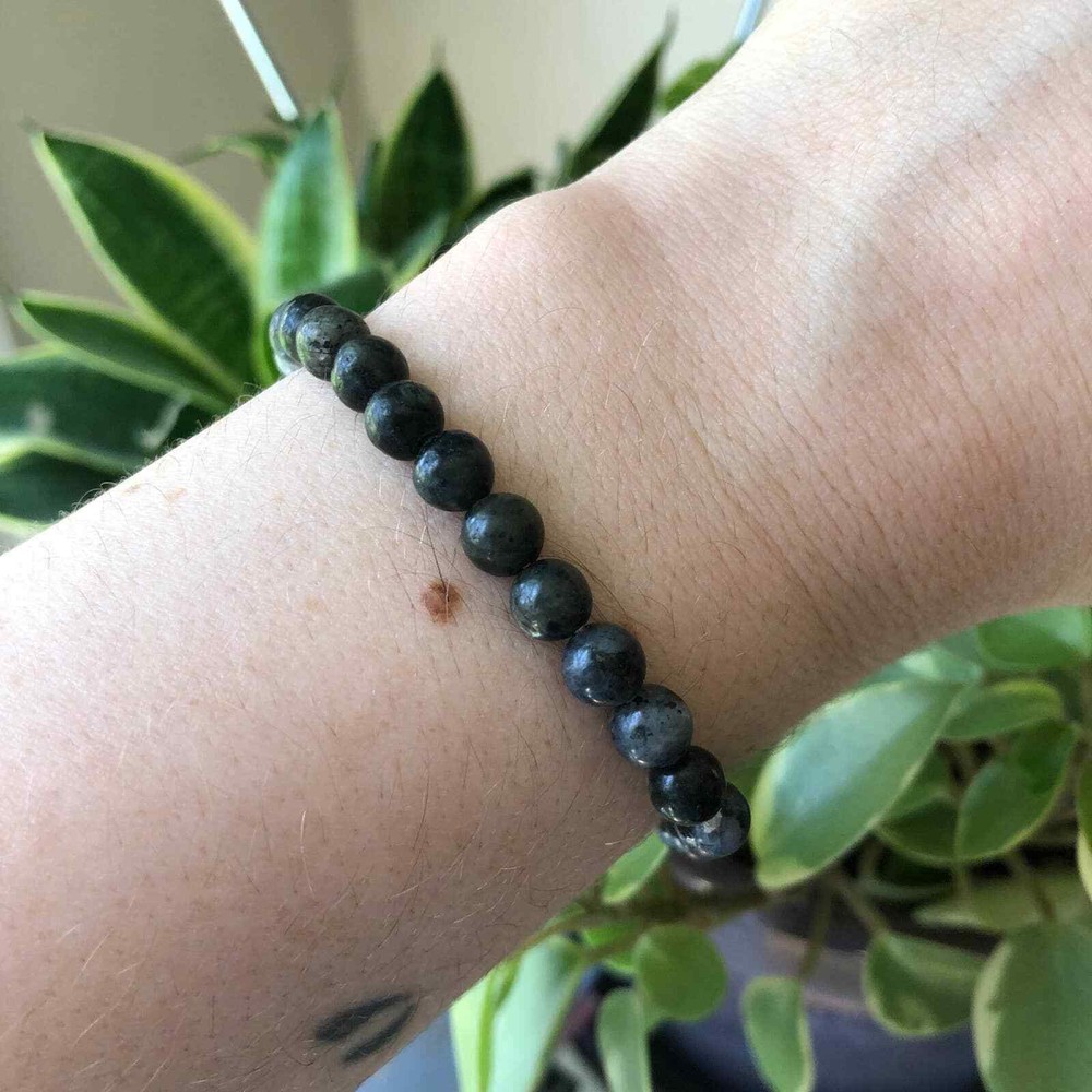 Larvikite Beaded Bracelet