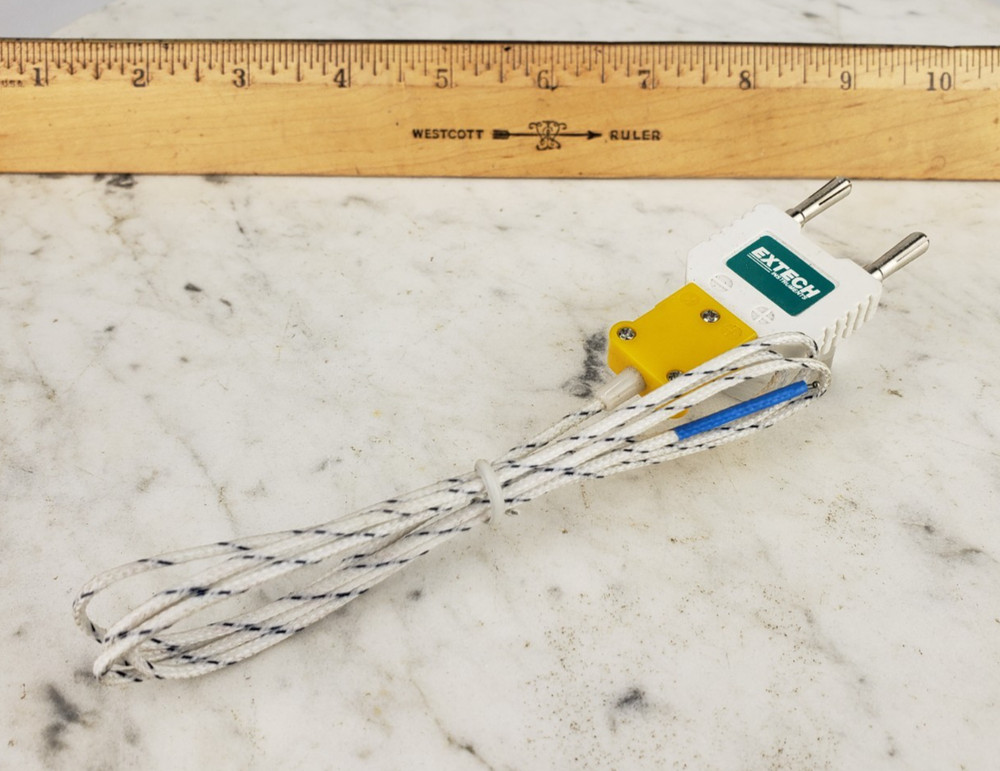 Extech TP873-5M Bead Wire Temperature Probe 196" L Banana Plug/Mini Plug