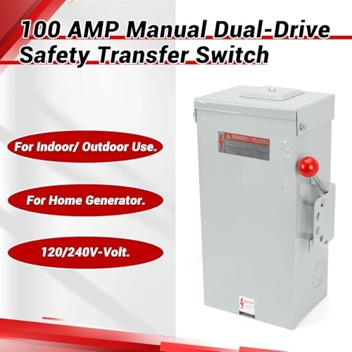 100A Manual Transfer Switch for Generator, 24000W General-Duty Double-Throw Safe