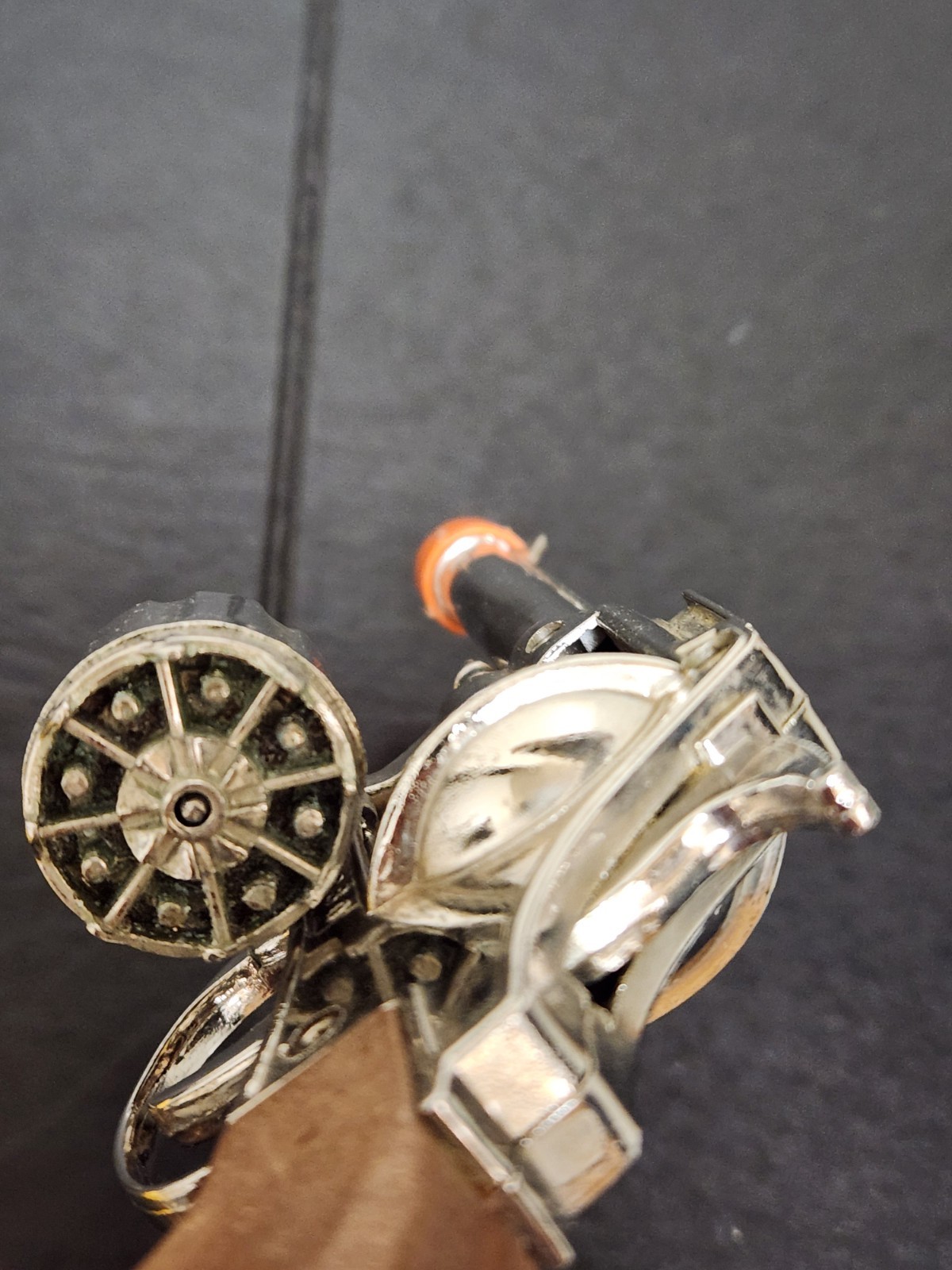 Vintage Schylling Diecast Toy Cap Gun With Holster and Eagle Grips