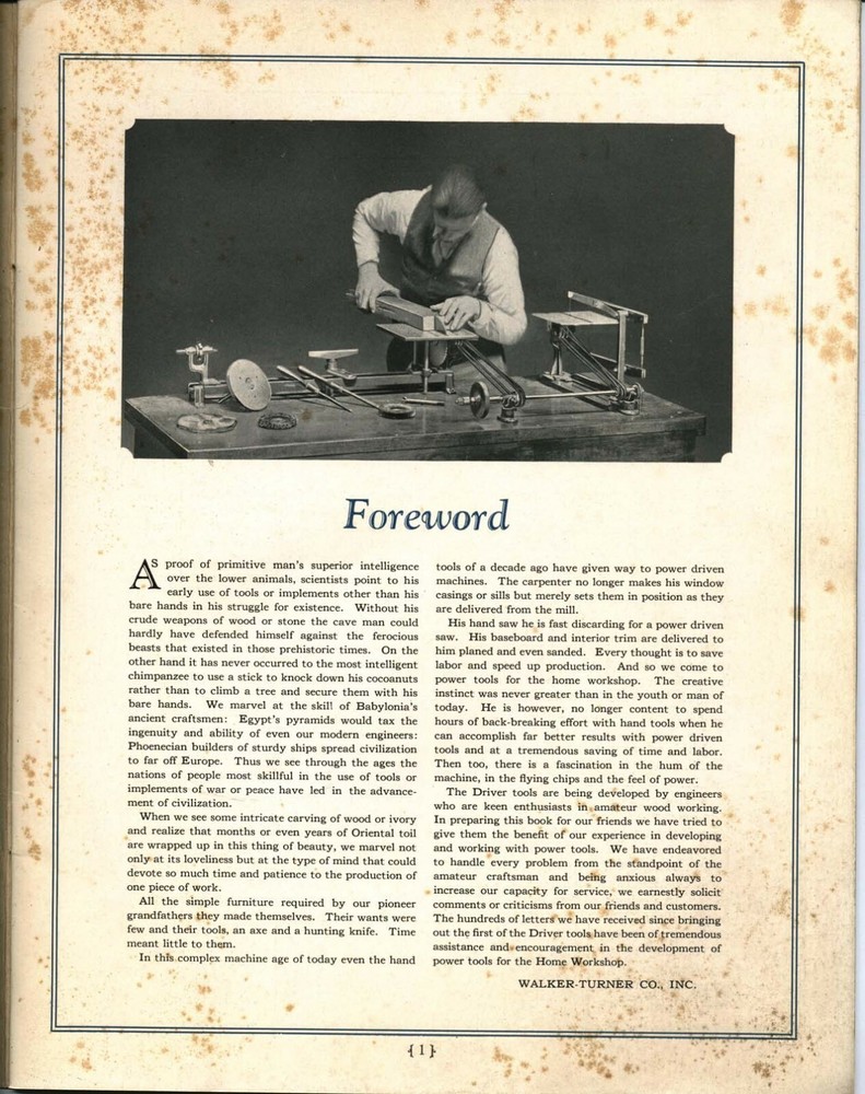 Driver Manual Fits Walker Turner - Practical Instruction for Woodworkers