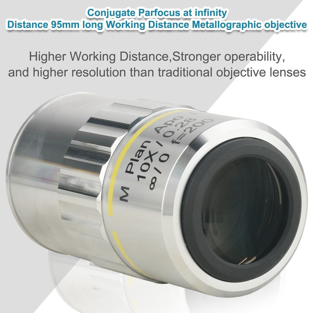 10X Infinite far Long Working Distance Metallographic Microscope objective