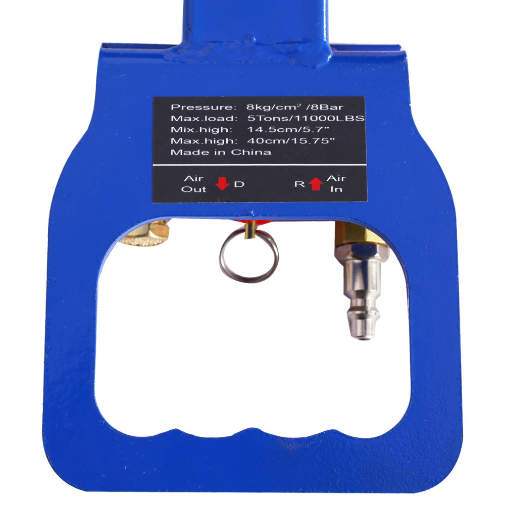 5-ton pneumatic jack with three-chamber design and compact telescoping structure