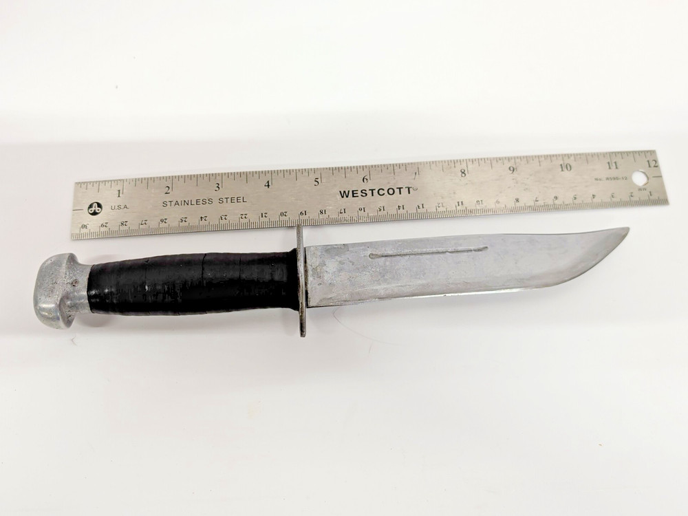 Vintage Knife with Leather Wrapped Handle & Sheath