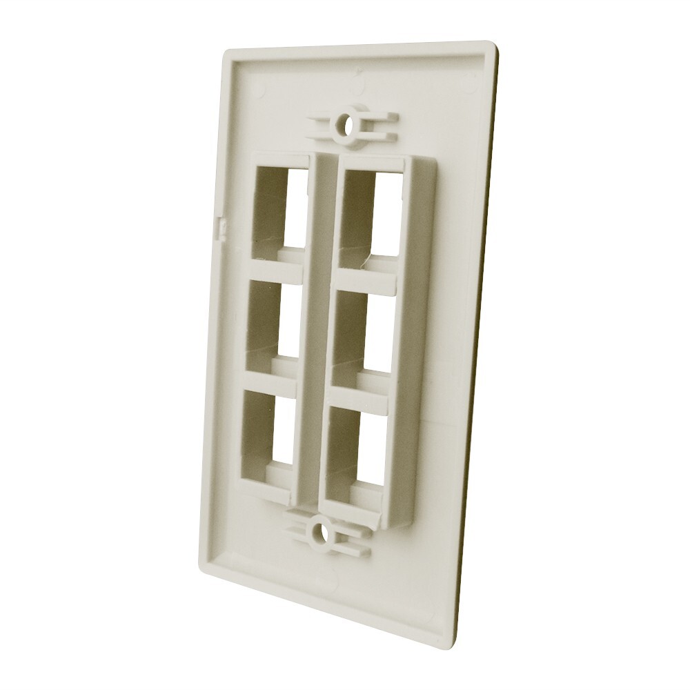 Skywalker Keystone Wall Plate for 6 Jacks (Light Almond)