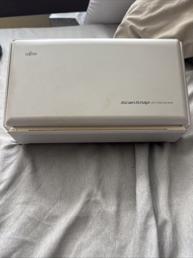 Fujitsu ScanScan S1500M Document Scanner — White — Worn Document Rollers — Parts