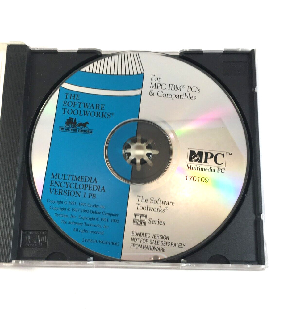 Software Toolworks 1991 CD Multimedia Encyclopedia version 1 computer Vintage