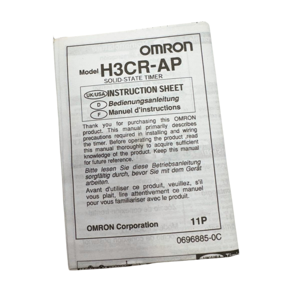 Omron H3CR-AP Solid State Timer, 0-1.2min 24-48VAC, 12-48VDC, 2680S1