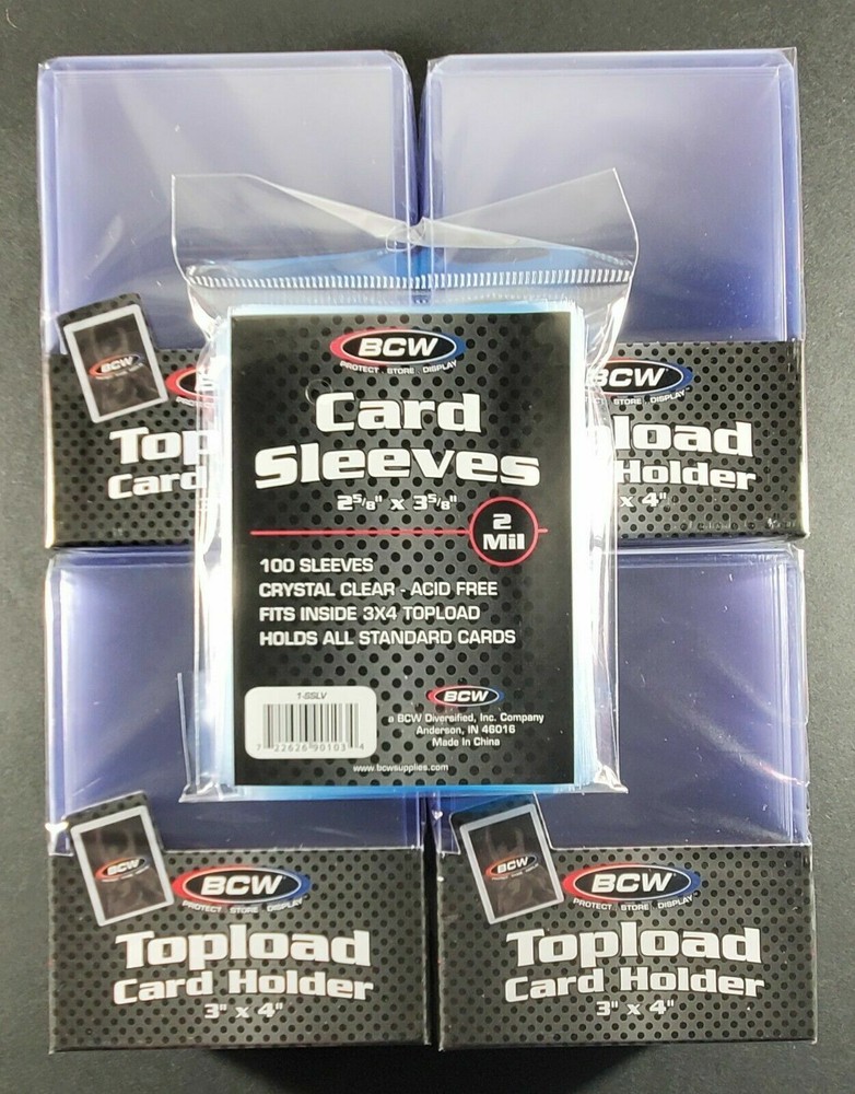 (100) BCW REGULAR Toploaders + 100 PENNY SLEEVES Ultra Pro