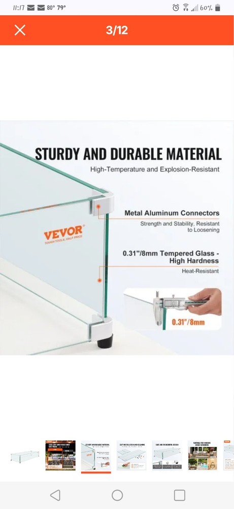 Fire Pit Flame Guard For Rectangular Fit Pit Table