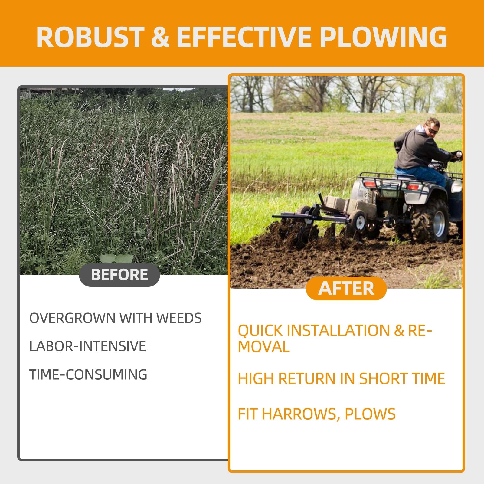 Manual Implement Lift ,1-Point Lift System for ATV/UTV Tractor with 2" Receiver