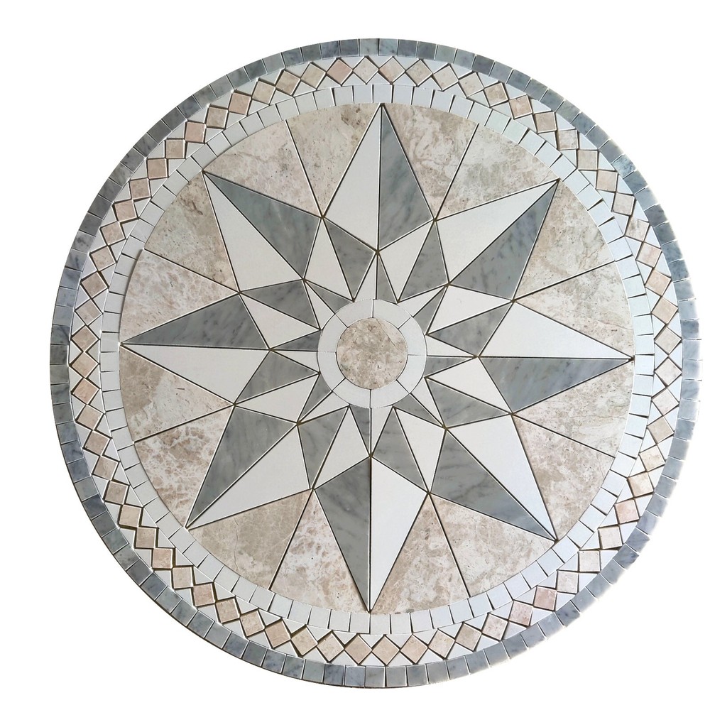 Floor Marble Medallion - 36 inches - Round