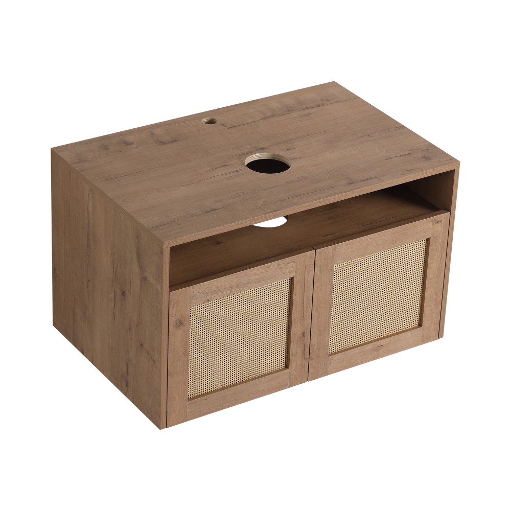 Vanity Cabinet Without Sink Features Soft-Close Doors Floating Design