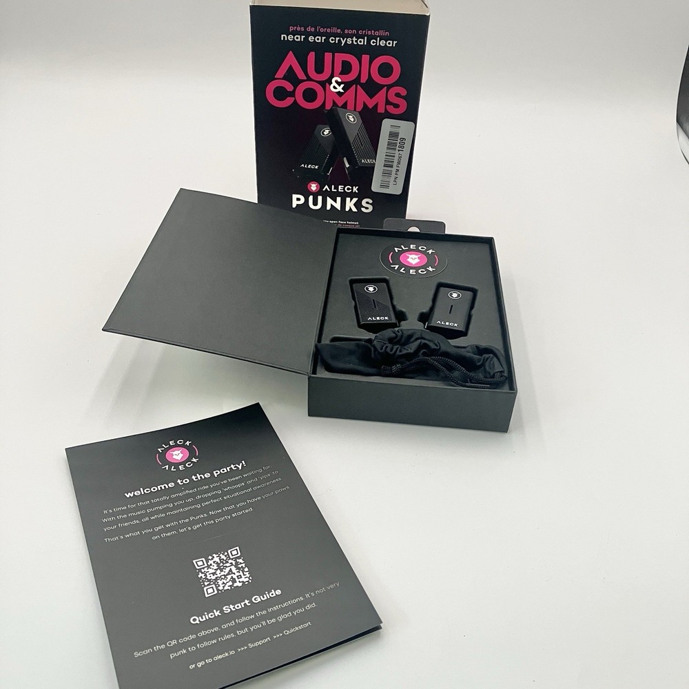 Aleck Punks Helmet Bluetooth Speakers Audio Comms System Open Box Tested