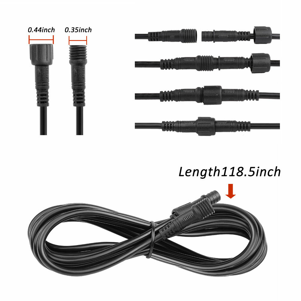 4pcs 4 Pin RGB Rock Light Extension Cable Wire Cord For UTV RGB LED Rock Lights
