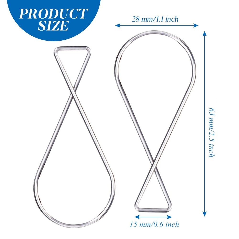 Outus 30 Packs Hook Clips Ceiling Tile Hooks T-bar Drop Silver