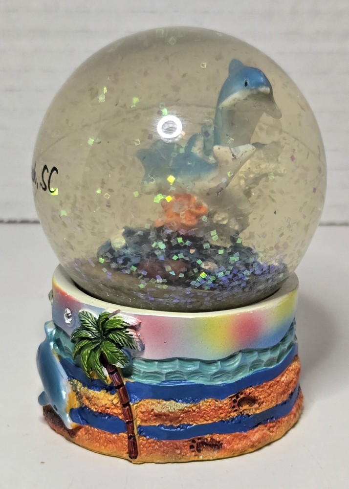 Myrtle Beach, SC Dolphins, Ocean Snow Globe with 3D & Glittery Visual Effect