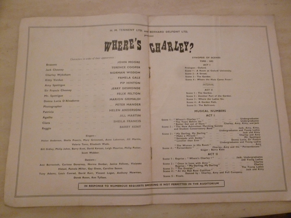 Theatre Programme Where's Charley - Norman Wisdom